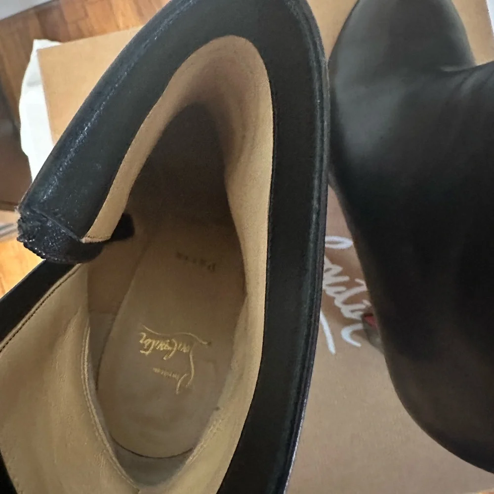 Christian Louboutin Black Leather Heeled Boots size 41 - Picture 6 of 14